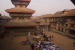 View from my hotel room over Tachupal Tole, Bhaktapur.