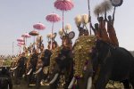 thrissur Ceremonial elephants, temple festival in Wadakkancheri, Thrissur District.