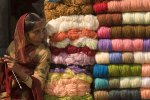 varanasi Colorful yarn vendor, Varanasi.