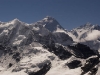 Mt. Everest and Lhotse, from 5553 m/18,214 ft summit of Ngozumpa-tse known as Knobby View, Gokyo Valley.