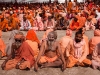 Sadhus at lunch, Kumbh Mela, Haridwar
