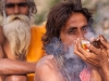 Naga Sadhu smoking charis, Kumbh Mela, Haridwar