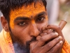 Sadhu smoking charis, Kumbh Mela, Haridwar