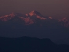 Sunset on the Himalayas from the ridge above Tansen