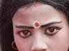 Girl made up for a procession, Kailghat, Calcutta.