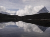 Ama Dablam reflected in a lake near the Kongma La.