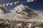 Everest Base Camp and the Khumbu icefall, the treacherous start to the Everest climb.