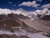 View towards 5th lake while climbing "Frostbitten Fingers," Gokyo Valley