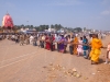Positioning the chariots for the return procession, Rath Yatra, Puri