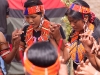 Konyak girls dancing for inauguration of the new community center in Shiyong, Nagaland