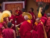 New Rimpoche being placed at his chairing ceremony, Spituk Monastery.