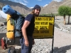Me with the massive tent (yellow bag) strapped to my backpack, heading off to climb Stok Kangri