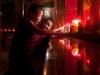 Young monks cleaning the Prayer Hall, Tawang Gompa