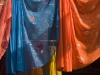 Maheshwar is also famous for its saris, displayed in a street side shop here.